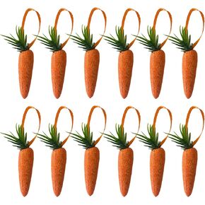 WINBOB 30 Pcs Easter Carrot Hanging Ornaments Premium Foam Glitter Artificial Carrots for Easter Decoration in Kuwait