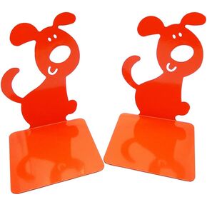 Artkingdome 1Pair Cute Bookend Cartoon Puppy Dog Books Nonskid End Rack Stand Decorative Bookends Orange Gift