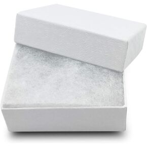 TheDisplayGuys - 100-pack - #11 Cotton Filled Cardboard Paper Jewelry Box Gift Case - Swirl White (2.3 x 1.8 x 0.9) in Kuwait