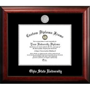 NCAA Ohio State Buckeyes Unisex Silver Embossed Diploma Frame Ohio State University 11W x 8.5H Silver Embossed Diploma Frame, Brown, One Size in Kuwait