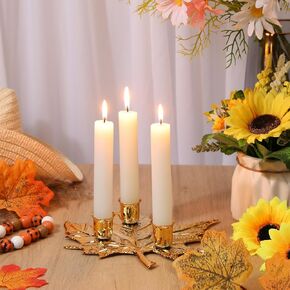 2 Set Fall Thanksgiving Candle Holders Maple Leave Centerpiece Fall Table Decorations Metal Fall Harvest Centerpiece with 6 White Candles for Autumn Harvest Dining Table Home Decor in Saudi Arabia