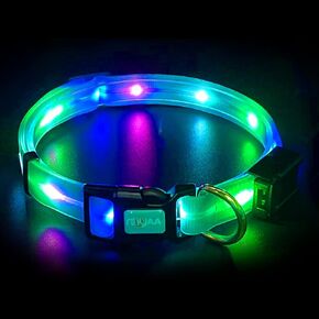 أطواق الكلاب المضيئة، ضوء LED لطوق الكلاب، طوق كلب وامض ساطع قابل لإعادة الشحن عبر USB مع طوق أمان مضاء مقاوم للماء بنسبة 100% للمشي ليلاً للكلاب المتوسطة والكبيرة in Saudi Arabia