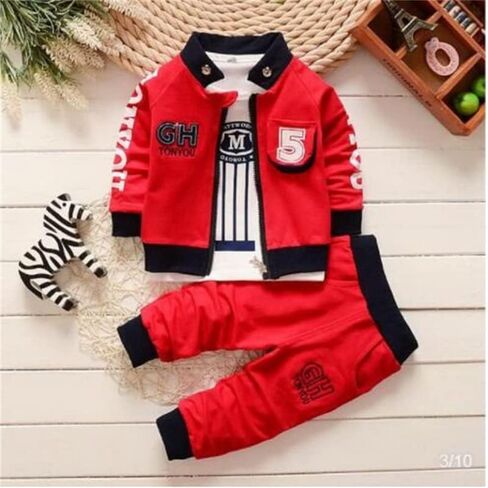 Baby Boy's Clothing Sets Jacket + T-Shirt + Pants Three-Piece Newborn Sportswear outfit clothes in Saudi Arabia