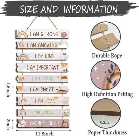 Vagafilla 9 قطع قوس قزح فتاة ديكور الفتيات غرفة ديكور لوحة علامة ملهمة قوس قزح فتاة اقتباسات إيجابية جدار الفن ديكور معلقة علامة لفتاة غرفة نوم الأميرة غرفة طفل صغير-12 in Kuwait