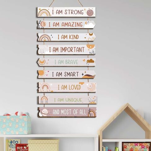 Vagafilla 9 قطع قوس قزح فتاة ديكور الفتيات غرفة ديكور لوحة علامة ملهمة قوس قزح فتاة اقتباسات إيجابية جدار الفن ديكور معلقة علامة لفتاة غرفة نوم الأميرة غرفة طفل صغير-12 in Kuwait