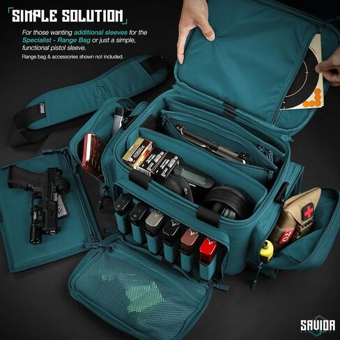 Savior Equipment 600D Tactical Pistol Sleeve Handgun Firearm Bag Soft Case with Reflective Patch For Specialist Series Range Bag, Lockable Zippers, 3-Pack in Kuwait