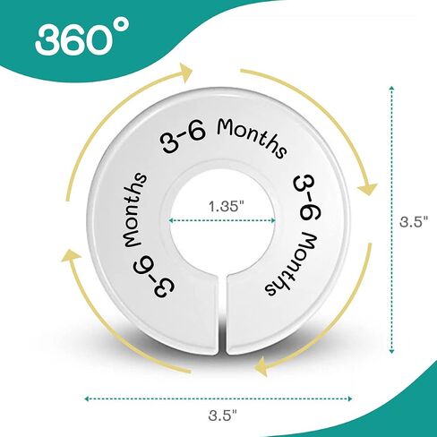 Baby Closet Dividers by Le Petit Papillon - Set of 18 Hanger Dividers from Newborn to Toddler (Single Month and Ranged Age Months) - Unisex Girl and Boy - Gender Neutral Nursery Decor in Saudi Arabia