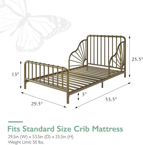 ليتل سييدز سرير اطفال معدني بتصميم غريب الاطوار من كوين، ذهبي in Kuwait