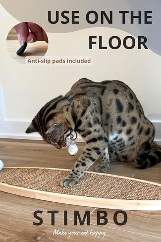 Wooden cat Scratching Post, Natural Wood and sisal Scratching Post, for Large Medium and Small Cats, Wall-Mounted Designer Scratching Post with Toy, Protect Furniture and Walls from Claws in Saudi Arabia