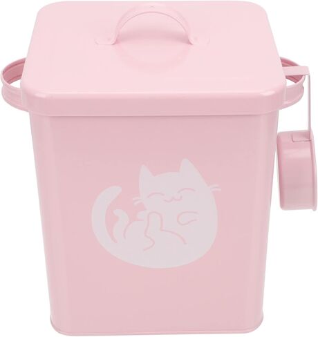 كابيلوك حاوية تخزين طعام القطط المعدنية محكمة الغلق للكلاب والحيوانات الاليفة، دلو من القصدير مع غطاء، مغرفة طعام جاف لمالكي الحيوانات الاليفة in Kuwait