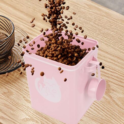 كابيلوك حاوية تخزين طعام القطط المعدنية محكمة الغلق للكلاب والحيوانات الاليفة، دلو من القصدير مع غطاء، مغرفة طعام جاف لمالكي الحيوانات الاليفة in Kuwait