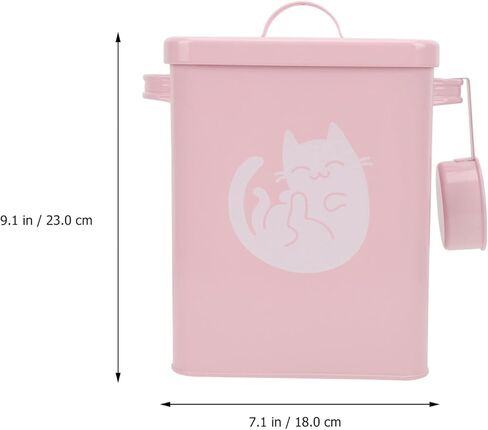 كابيلوك حاوية تخزين طعام القطط المعدنية محكمة الغلق للكلاب والحيوانات الاليفة، دلو من القصدير مع غطاء، مغرفة طعام جاف لمالكي الحيوانات الاليفة in Kuwait