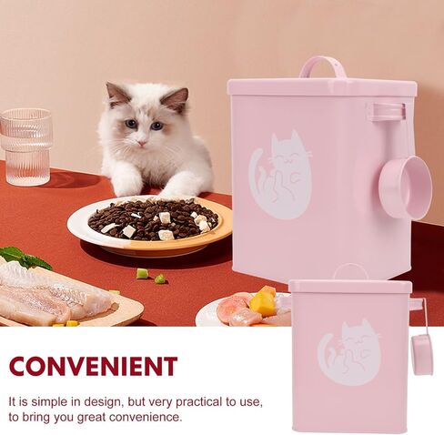 كابيلوك حاوية تخزين طعام القطط المعدنية محكمة الغلق للكلاب والحيوانات الاليفة، دلو من القصدير مع غطاء، مغرفة طعام جاف لمالكي الحيوانات الاليفة in Kuwait