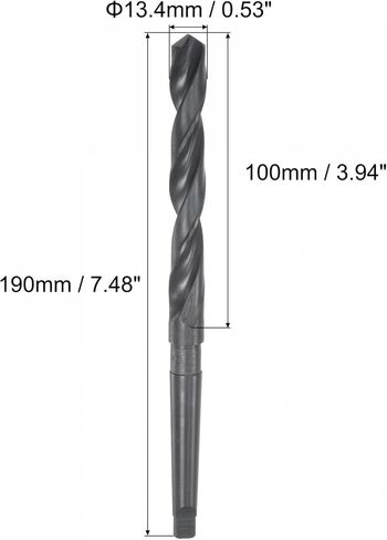 uxcell 13.6mm Twist Drill Bit with MT1 Morse Taper Shank, 100mm Flute Length High-Speed Steel Black Oxide in Saudi Arabia