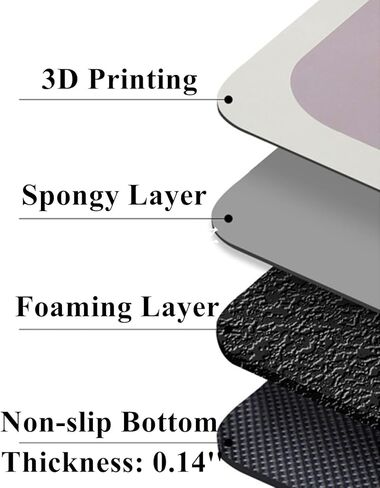 يوكيلير سجادة حمام بتصميم جبنة لطيفة للمطبخ ثلاثية الابعاد بصرية مضادة للانزلاق ماصة للحمام وغرفة نوم الاطفال وديكور باب الحمام 31.5 انش × 19.6 انش in Kuwait