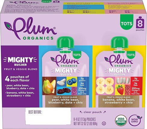 طعام الأطفال العضوي من بلوم أورجانيكس مايتي بيلدر - مجموعة متنوعة من مزيج الفواكه والخضروات - كيس 118 مل (عبوة من 24 كيسًا) - كيس طعام للأطفال الصغار من الفواكه والخضروات العضوية in Kuwait