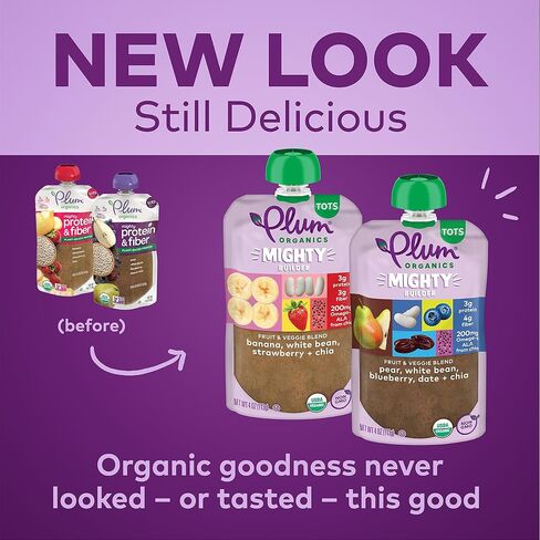 طعام الأطفال العضوي من بلوم أورجانيكس مايتي بيلدر - مجموعة متنوعة من مزيج الفواكه والخضروات - كيس 118 مل (عبوة من 24 كيسًا) - كيس طعام للأطفال الصغار من الفواكه والخضروات العضوية in Kuwait