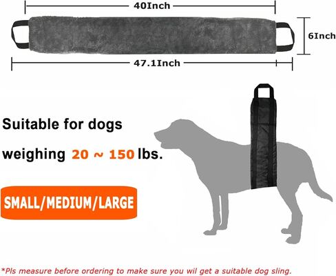 LexRory Dog Sling for Back Legs, Comfortable Dog Lift Hind Leg Support to Help Large Dogs Climbing Stairs, Dogs Harness Assisted Rehabilitation for Injured or Elderly Dogs in Kuwait
