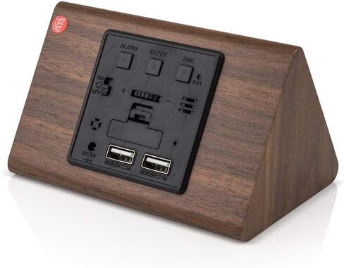 OCT17 Wooden Wood Clock, New Version LED Alarm Digital Desk Clock Adjustable Brightness, Alarm Time, Displays Time Date Temperature - Bamboo in Kuwait