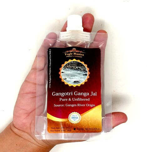 يوجيك مانترا جانجوتري جانجا جال (100 مل من ماء جانجاجال النقي والطبيعي وغير المفلتر) مصدر الماء المقدس في نهر الجانج جانجوتري دهام، أوتارانتشال. حفل بوجا المقدس المقدس غريها برافيش مياه جبل الهيمالايا. in Kuwait