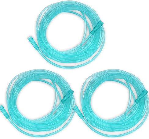 3 Pack Oxygen Tube, Kink Resistant Oxygen Supply Tubing, Each 16.7 Feet, Green Color, with Direct and Y Connector in Kuwait