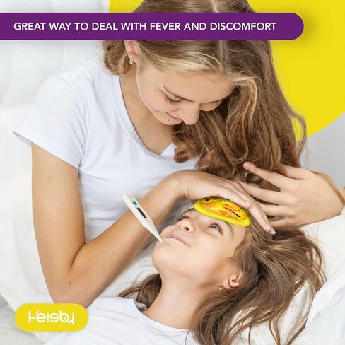 عبوات ثلج للأطفال قابلة لإعادة الاستخدام من HEISBY Space للإصابات مع دعم ناعم + حزام | 4.7 بوصة هوت كولد بو بو بادي لتخفيف الآلام، أسنان الحكمة، الحمى، التورم، 3 عبوات، 11 ملصقًا، ملصق in Kuwait