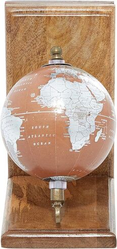 Deco 79 Wood Globe Bookends, Set of 2 7", 7"H, Brown in Kuwait