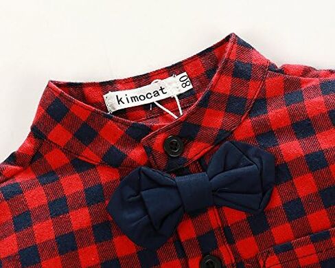 زي Kimocat Baby Boys Gentleman، قميص جينز منسوج للأطفال الصغار مع ربطة عنق in Kuwait
