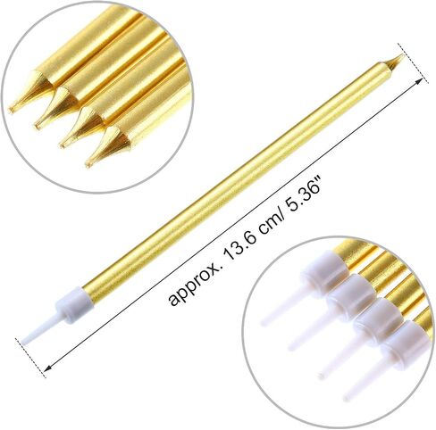50 Pcs Black Birthday Cake Candles, Slim Cake Candles Long Cupcake Candles with Holders for Birthday Wedding Party Cake Decoration Supplies in Kuwait