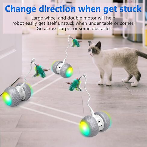 ألعاب القطط التفاعلية القابلة لإعادة الشحن من بينتوبال مع مؤقت تلقائي، سرعة دوران سريعة وبطيئة على السجاد in Kuwait