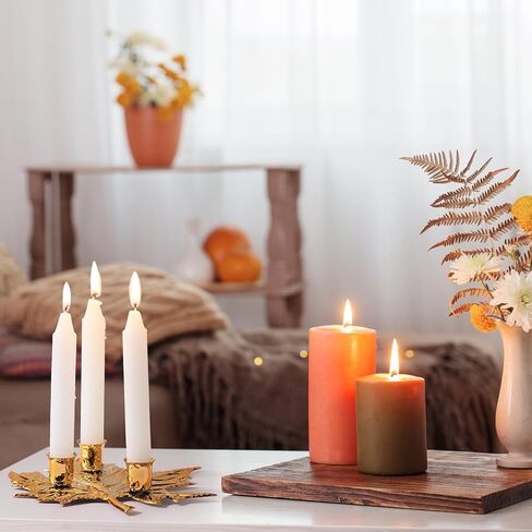 2 Set Fall Thanksgiving Candle Holders Maple Leave Centerpiece Fall Table Decorations Metal Fall Harvest Centerpiece with 6 White Candles for Autumn Harvest Dining Table Home Decor in Saudi Arabia