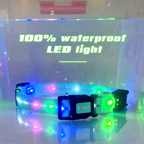Light up Dog Collars, LED Dog Collar Light, USB Rechargeable Bright Flashing Dog Collar with Waterproof, Lighted Safety Collar for Walking at Night for Small Medium Large Dogs (Blue) in Saudi Arabia