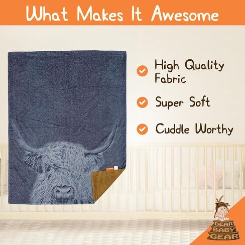 Dear Baby Gear Farm Deluxe Baby Blanket - Reversible, Milestone & Newborn Gifts for Girls and Boys - Red Handkerchief Blanket with Black Dot and Cow Print Ruffle - 33 x 33 Inches in Kuwait