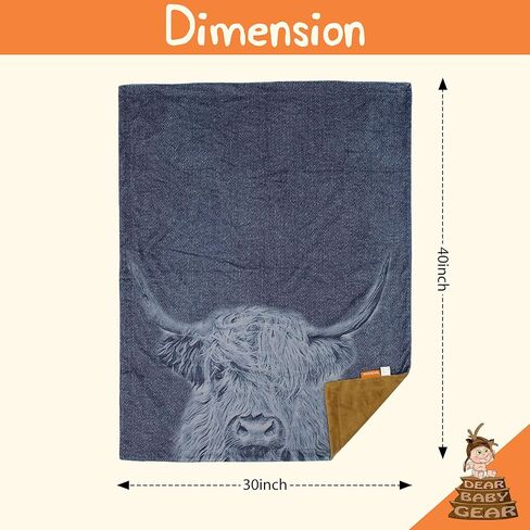 Dear Baby Gear Farm Deluxe Baby Blanket - Reversible, Milestone & Newborn Gifts for Girls and Boys - Red Handkerchief Blanket with Black Dot and Cow Print Ruffle - 33 x 33 Inches in Kuwait