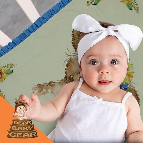 بطانية أطفال فاخرة من Dear Baby Gear Farm - هدايا مينكي ذات وجهين ومعلم وحديثي الولادة للفتيات والفتيان - بطانية أطفال مطبوعة على شكل بقرة هايلاند من قماش الدنيم وقماش ناعم كاكي مينكي، 40 × 30 بوصة in Kuwait