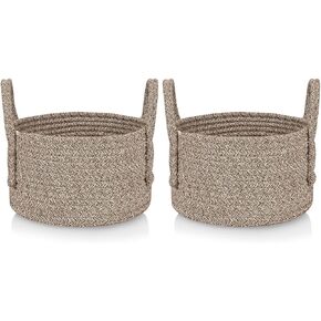 CubesLand Cute Small Basket Baby Nursery Storage Basket Bin,Cat Toys Storage Basket,Cube Organizer Basket Bin Set 2,Soft Green Woven Baskets for Shelves,Home Decor 9.5x5.51