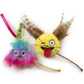 SmartyKat (2 Count Mouse Moods Emoji Wink Face & Rainbow Poop Plush Catnip Cat Toys - Multi Color, 2 Count in Saudi Arabia