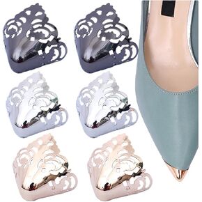 واقي حذاء معدني مدبب بلون سادة غطاء اصبع القدم للكعب العالي انيق غطاء اطراف حذاء متين لحماية الاحذية واصلاح الديكور، 3 ازواج نمط 7 in Kuwait