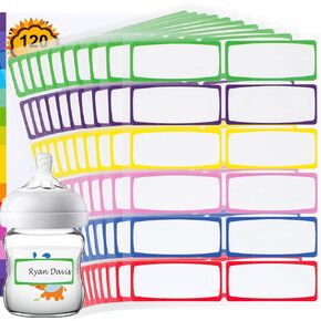 Baby Bottle Labels for Daycare, 96 PCS School Supplies Name Labels for Kids, Daycare Labels Waterproof, Self-Laminating, Dishwasher Safe, Toddler Name Sticker Tags for Preschool, Sippy Cups, Lunch Box