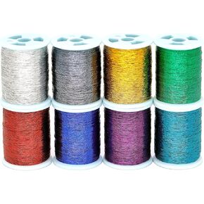 خيط تغليف صنارة الصيد SAMSFX لخط لف قضيب البناء، خيوط معدنية 8 ألوان 65 ياردة/حزمة بكرة in Kuwait