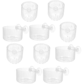 10 قطع من نباتات حوض السمك من ULTECHNOVO، وعاء نباتات مائية من الأكريليك، وعاء شفط لخزان الأسماك، وعاء نباتي لتزيين حوض السمك مع فتحة لحوض السمك والروبيان والنباتات الحية in Kuwait