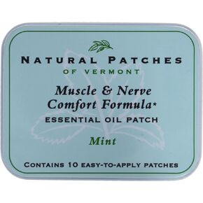 Natural Patches of Vermont Muscle & Nerve Comfort Essential Oil Body Patches, Mint, 10-Count Tin in Kuwait