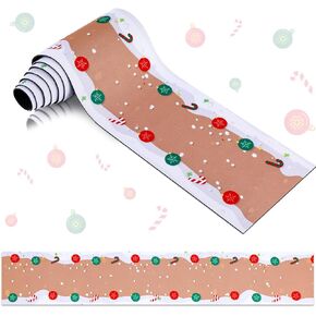 Jetec Christmas Village Accessories Village Street Mat Christmas Street Road Platform Village Brick Snow Road Decorations for Christmas Village Garden Home Indoor Decor, 4.7 x 47.2 Inch (Candy Cane) in Kuwait