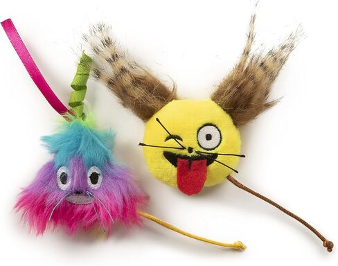 SmartyKat (2 Count Mouse Moods Emoji Wink Face & Rainbow Poop Plush Catnip Cat Toys - Multi Color, 2 Count in Saudi Arabia
