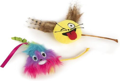 SmartyKat (2 Count Mouse Moods Emoji Wink Face & Rainbow Poop Plush Catnip Cat Toys - Multi Color, 2 Count in Saudi Arabia
