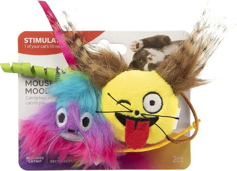 SmartyKat (2 Count Mouse Moods Emoji Wink Face & Rainbow Poop Plush Catnip Cat Toys - Multi Color, 2 Count in Saudi Arabia