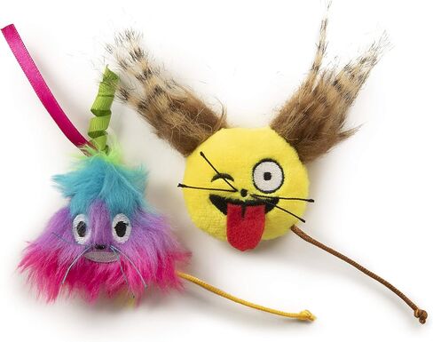 SmartyKat (2 Count Mouse Moods Emoji Wink Face & Rainbow Poop Plush Catnip Cat Toys - Multi Color, 2 Count in Saudi Arabia