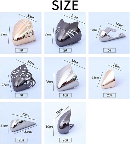 واقي حذاء معدني مدبب بلون سادة غطاء اصبع القدم للكعب العالي انيق غطاء اطراف حذاء متين لحماية الاحذية واصلاح الديكور، 3 ازواج نمط 7 in Kuwait