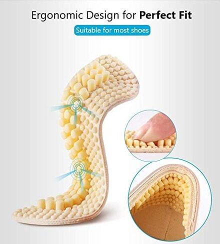 (3 Pairs) Silicone Heel Grips for Mens / Womens | Anti-Slip for Inside of Loose Heels, Shoes Too Big | Non-Slippage Gel Heel Grip Liners | Multi-Size No-Slip Inserts | Improve Fit Adhesive (Black) in Saudi Arabia