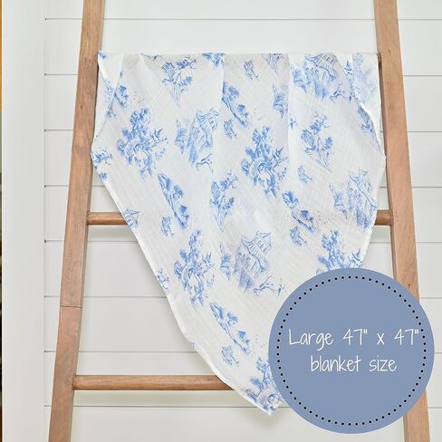 LollyBanks Baby Swaddle Blanket, 100% Organic Cotton Muslin Swaddle | 47" x 47", Soft Receiving Blanket for Girls, Crib Blanket & Nursery Use (Lemon Print) in Saudi Arabia